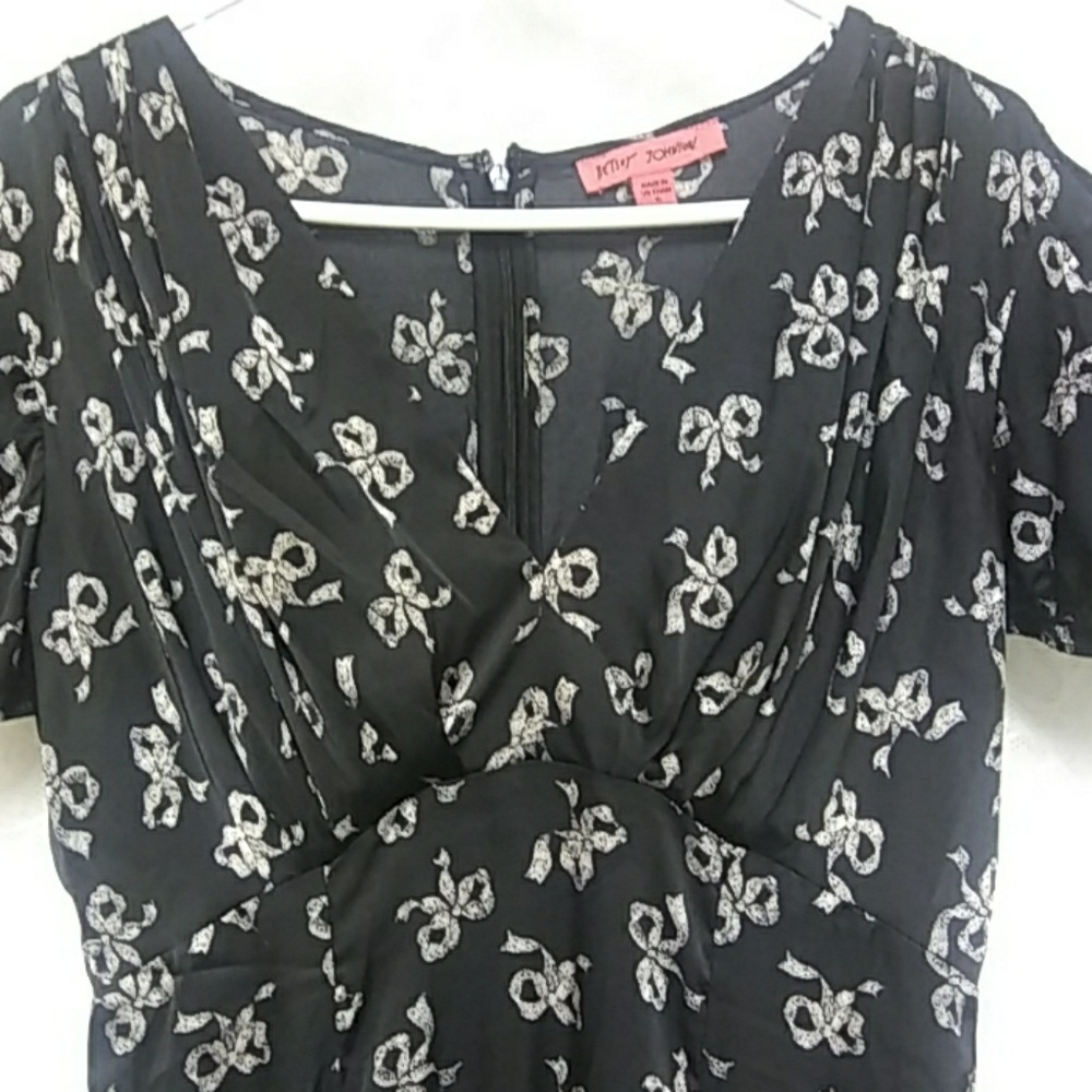Black Novelty Bow Retro Style Slip Dress Gothic Punk Sexy Elegant Dark whimsical - Picture 7 of 10